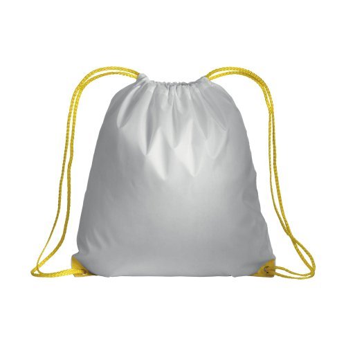 Zainetto BIANCO POLIESTERE 210T 37x40cm manici COLORATI
