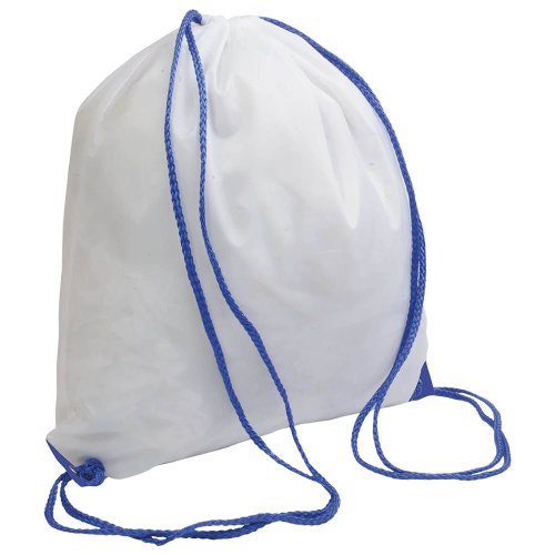 Zainetto BIANCO POLIESTERE 210T 37x40cm manici COLORATI