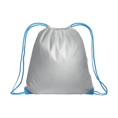 Zainetto BIANCO POLIESTERE 210T 37x40cm manici COLORATI