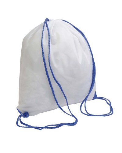 Zainetto bianco con manici colorati Blu scuro