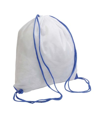Zainetto bianco con manici colorati Blu Royal