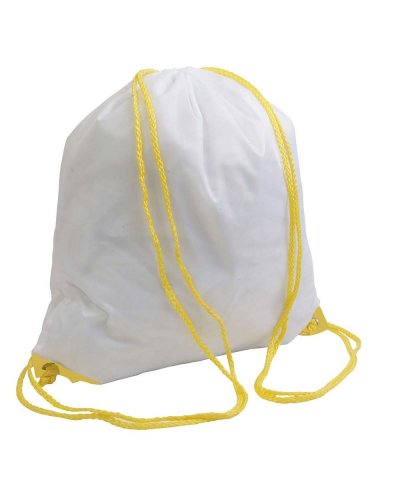 Zainetto bianco con manici colorati Giallo