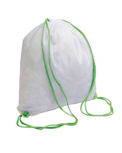 Zainetto bianco con manici colorati Verde mela