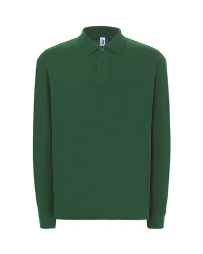 Polo regular uomo maniche lunghe Bottle Green