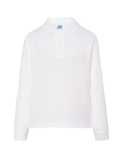 Polo bambino unisex maniche lunghe White