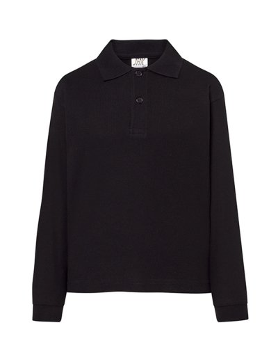 Polo bambino unisex maniche lunghe Black