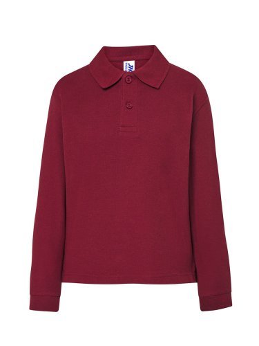 Polo enfant unisexe 100% coton, manches longues, coupe régulière, dive