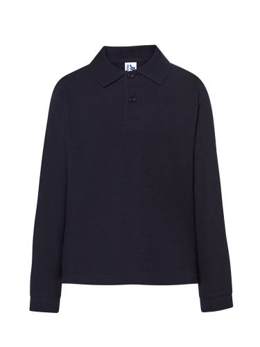 Polo enfant unisexe 100% coton, manches longues, coupe régulière, dive