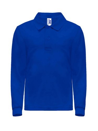Polo enfant unisexe 100% coton, manches longues, coupe régulière, dive