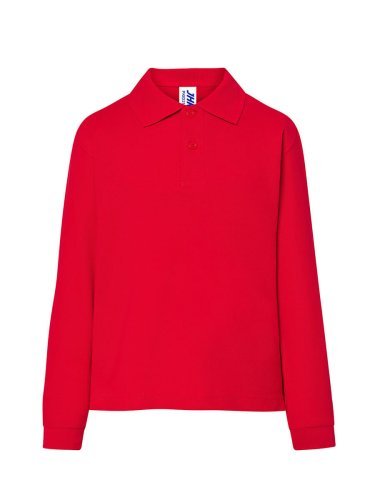Polo enfant unisexe 100% coton, manches longues, coupe régulière, dive