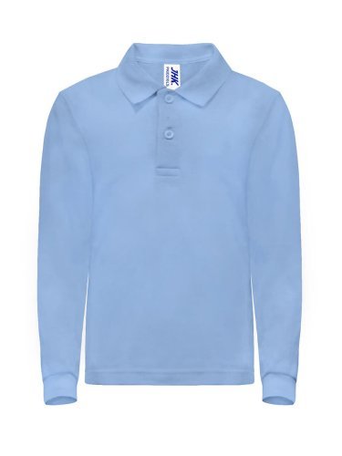 Polo enfant unisexe 100% coton, manches longues, coupe régulière, dive
