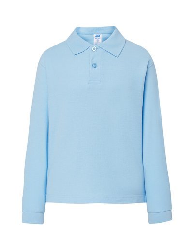 Polo enfant unisexe 100% coton, manches longues, coupe régulière, dive