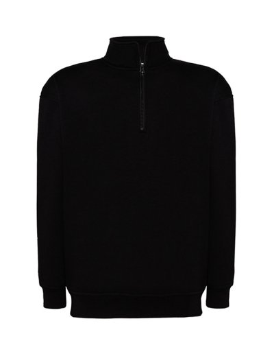 Felpa mezza zip polsini elastici jhk Black