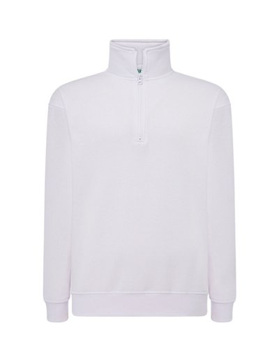 Felpa mezza zip polsini elastici jhk White