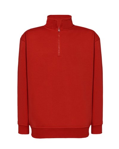 Felpa mezza zip polsini elastici jhk Red