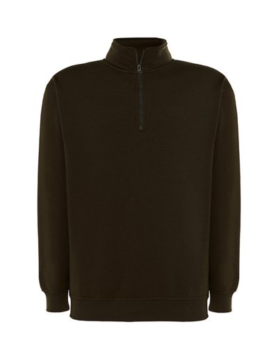 Felpa mezza zip polsini elastici jhk Khaki