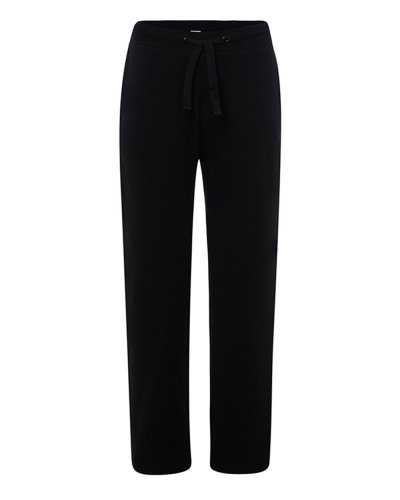 Pantaloni felpati con elastico in vita Black