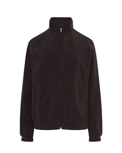 Pile donna con zip intera e tasche Black