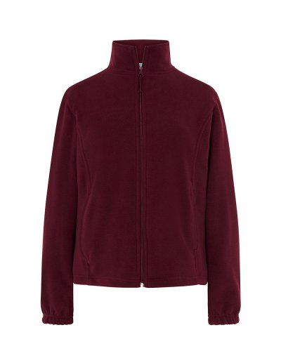 Pile donna con zip intera e tasche Burgundy
