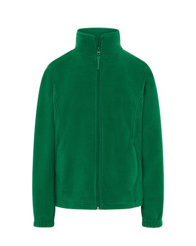 Pile donna con zip intera e tasche Kelly Green