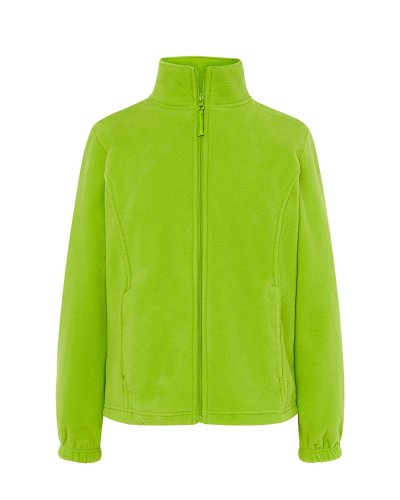 Pile donna con zip intera e tasche Lime