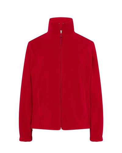 Pile donna con zip intera e tasche Red