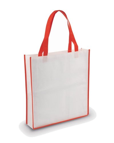 BORSA SHOPPING IN TNT BICOLORE Rosso-bianco