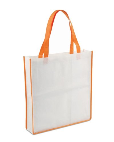 BORSA SHOPPING IN TNT BICOLORE Arancio-bianco