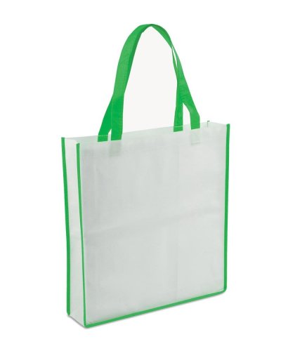 BORSA SHOPPING IN TNT BICOLORE Bianco-verde