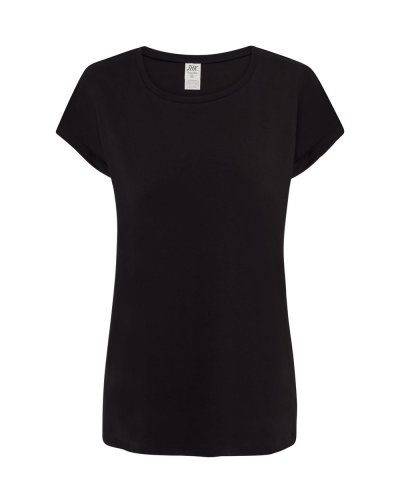 T-shirt leggera maniche con orlo Black