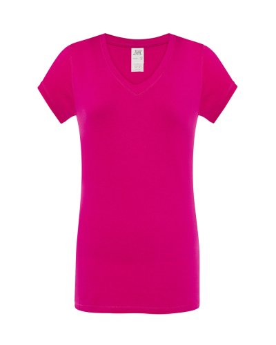 T-shirt scollo a V Sicilia Fucsia