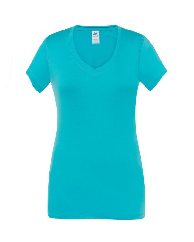 T-shirt scollo a V Sicilia Turquoise