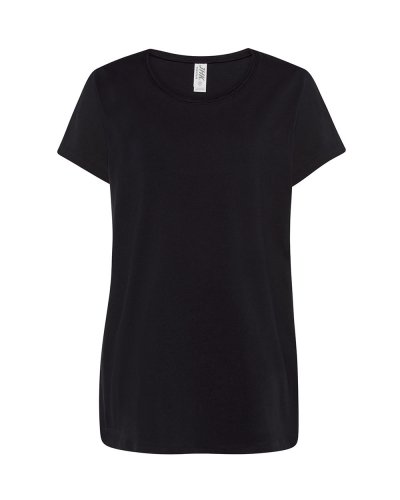 T-shirt donna con taglio vivo sul collo Black