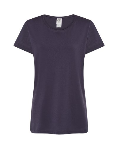 T-shirt donna con taglio vivo sul collo Denim