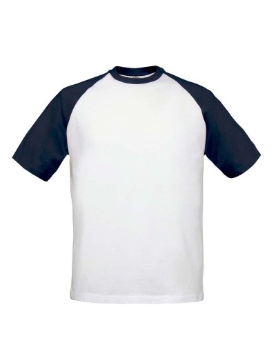 T-shirt Baseball White / Navy