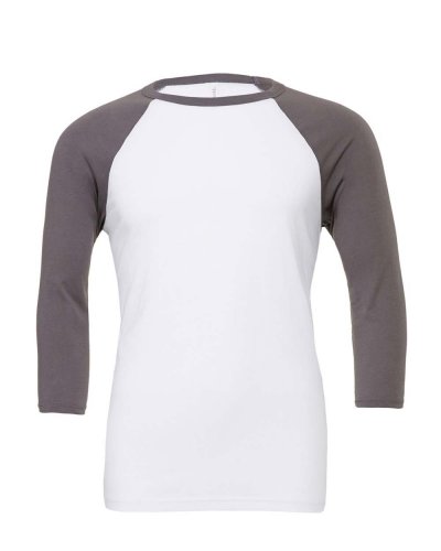 T-shirt unisex maniche 3/4 White/Asphalt