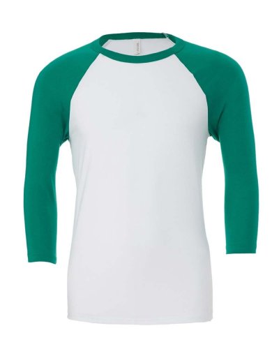 T-shirt unisex maniche 3/4 White/Kelly