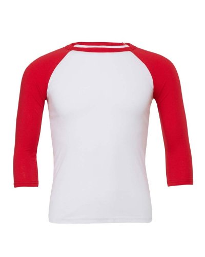 T-shirt unisex maniche 3/4 White/Red
