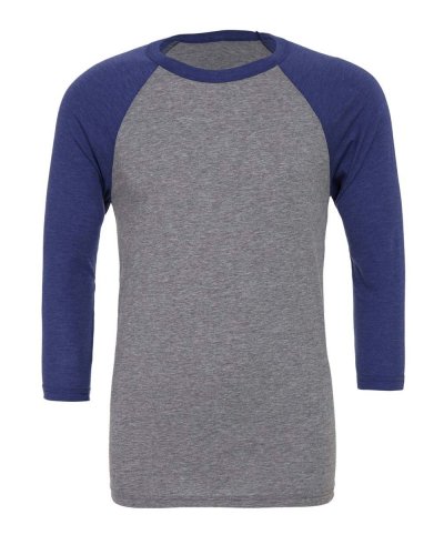 T-shirt unisex maniche 3/4 Grey/Navy Triblend
