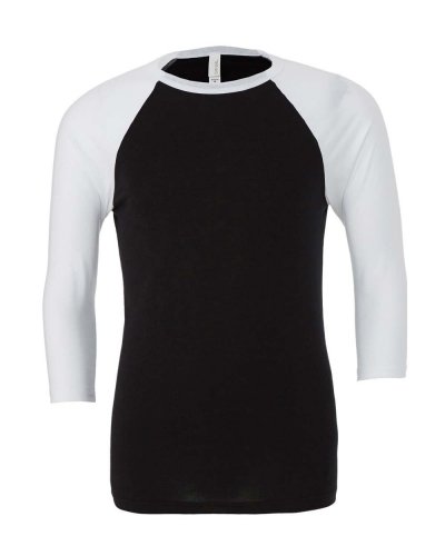 T-shirt unisex maniche 3/4 Black/White