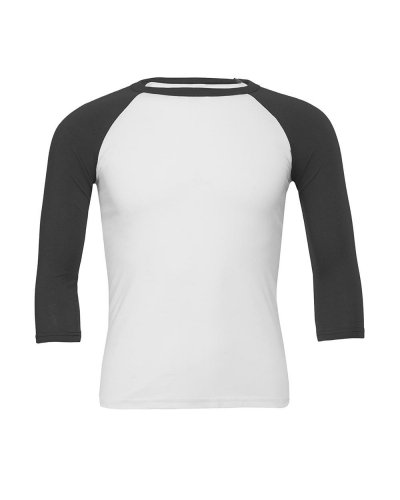 T-shirt unisex maniche 3/4 White / Dark Grey