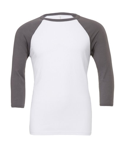 T-shirt unisex maniche 3/4 White/Deep Heather