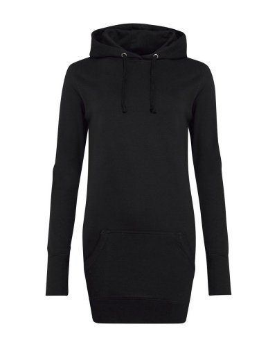 Girlie Longline Hoodie Jet Black