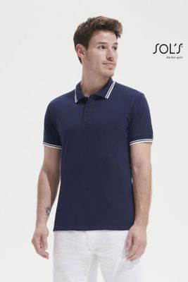 Pasadena Polo uomo cotone regular, righe a contrasto
