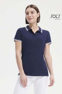 Polo Donna Pasadena 100% Cotone, Regular Fit, Collo a Contrasto