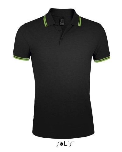Polo Pasadena men Nero / Verde Lime