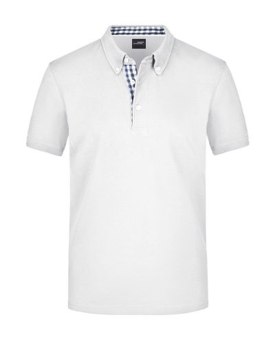 Polo Plain White/Navy-White