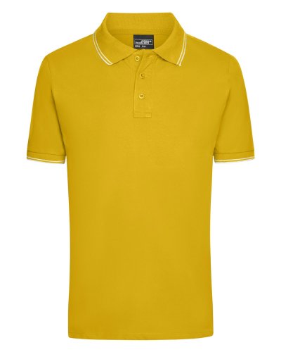 Polo da uomo James & Nicholson Sun Yellow/White