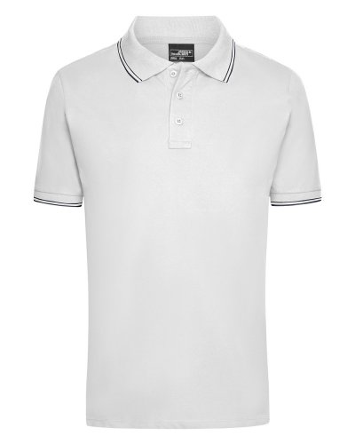 Polo da uomo James & Nicholson White/Navy