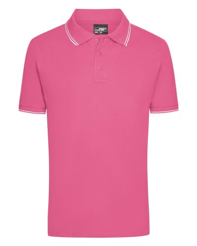 Polo da uomo James & Nicholson Pink/White